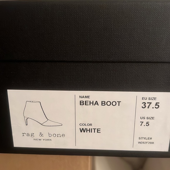 NWT rag & bone Beha Boot White.  3" heel. Retail $525 Size 7.5 - Picture 6 of 6